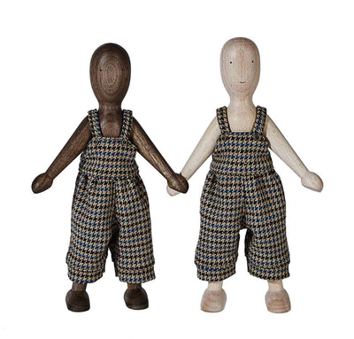 Holzpuppe Lala mit Hose Montessori Spielzeug 19 cm