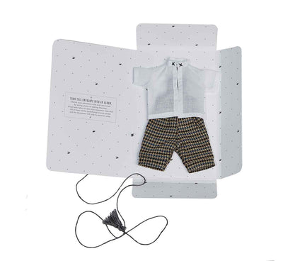 Holzpuppe Lala mit Hose Montessori Spielzeug 19 cm