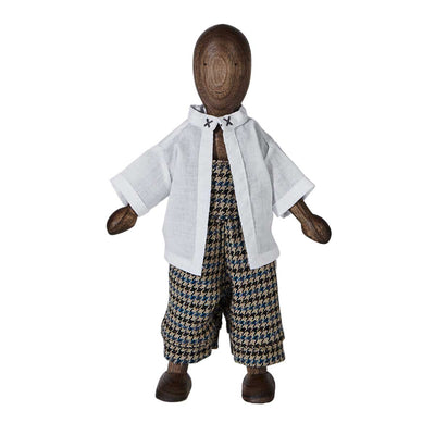 Holzpuppe Lala mit Hose Montessori Spielzeug 19 cm